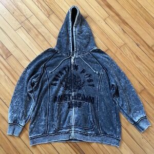 Vintage Y2K 'MXM' Amsterdam 1983 Full Zip Hoodie Faded / Distressed Gray 2XL